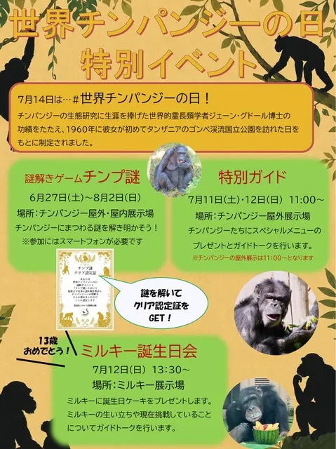 世界チンパンジーの日イベント