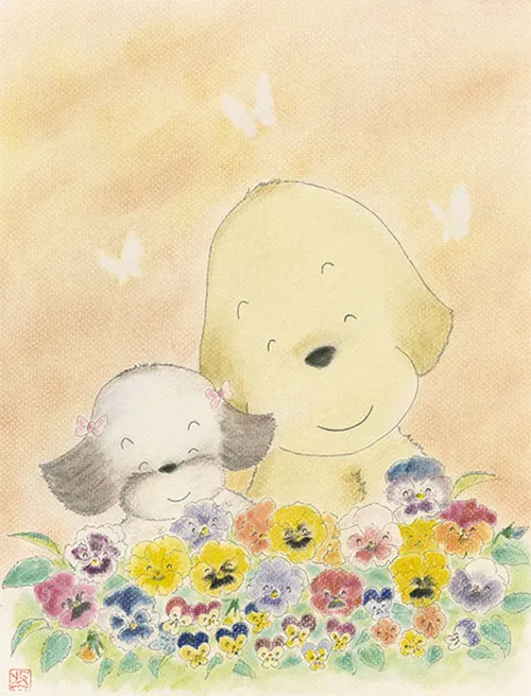 千村収一 アニーとクリ パステル画展～2匹の障害犬との日々に夢を託す～