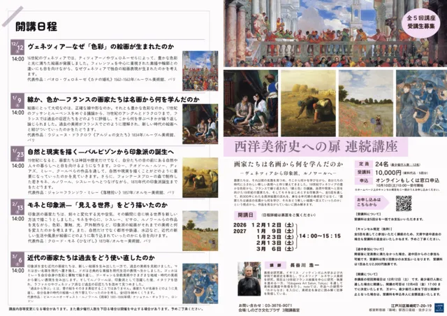西洋美術史への扉～特別連続講座「画家たちは名画から何を学んだのか」