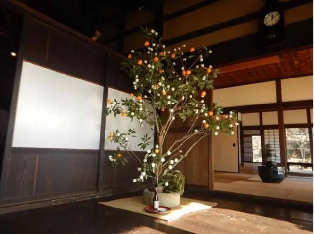 国営昭和記念公園　こもれびの里　年中行事「まゆ玉飾り」