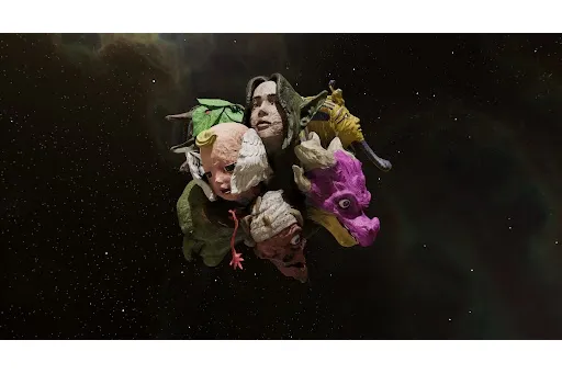 山内祥太《カオの惑星》2022年　　　本イベントでは、シングルチャンネル・ビデオとして制作された本作をプロジェクションマッピング作品として再制作する。