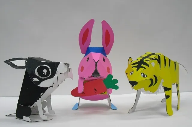 春のカーニバル　動物のダンボールクラフト