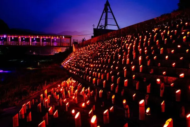 灯籠 竹の千灯籠夜