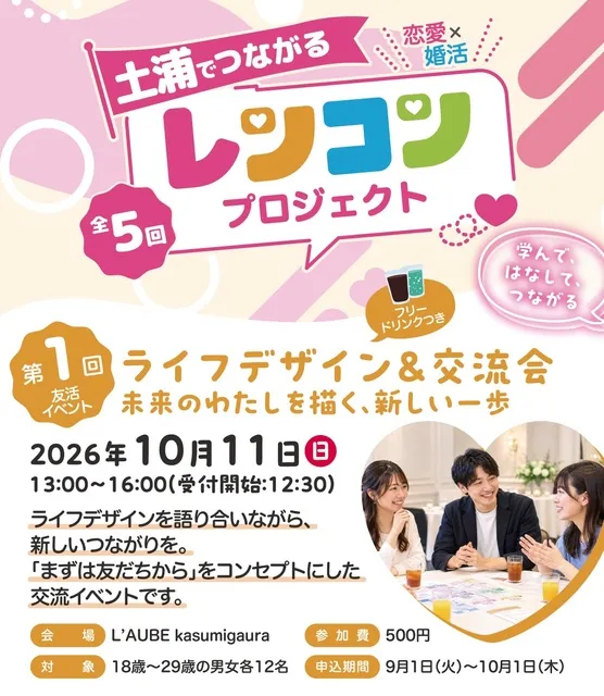 土浦でつながる「レン（恋愛）コン（婚活）」プロジェクト 第１回 ライフデザイン＆交流会