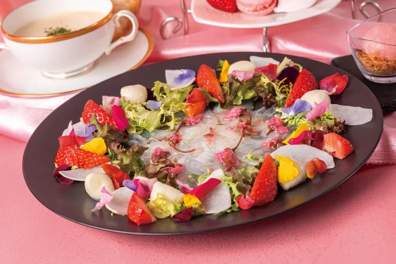 真鯛のカルパッチョなどのセイボリー