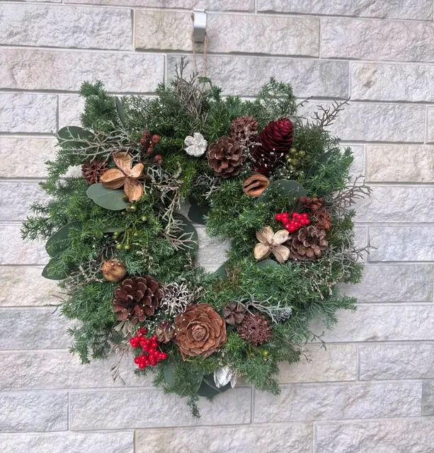専用❁︎クリスマスリース　No577 ナチュラルクリスマスリースワークショップ