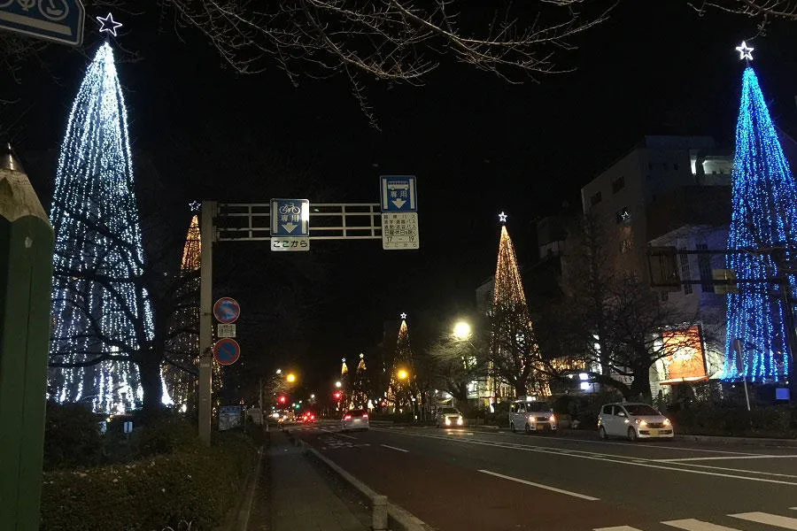 国立駅前大学通りクリスマスイルミネーション_1