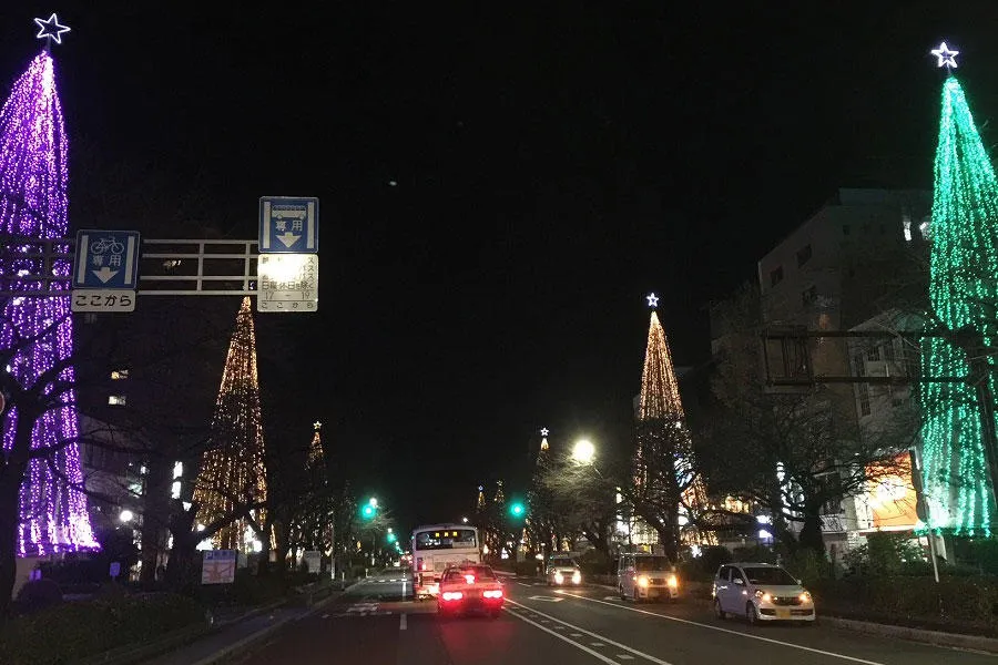 国立駅前大学通りクリスマスイルミネーション_2