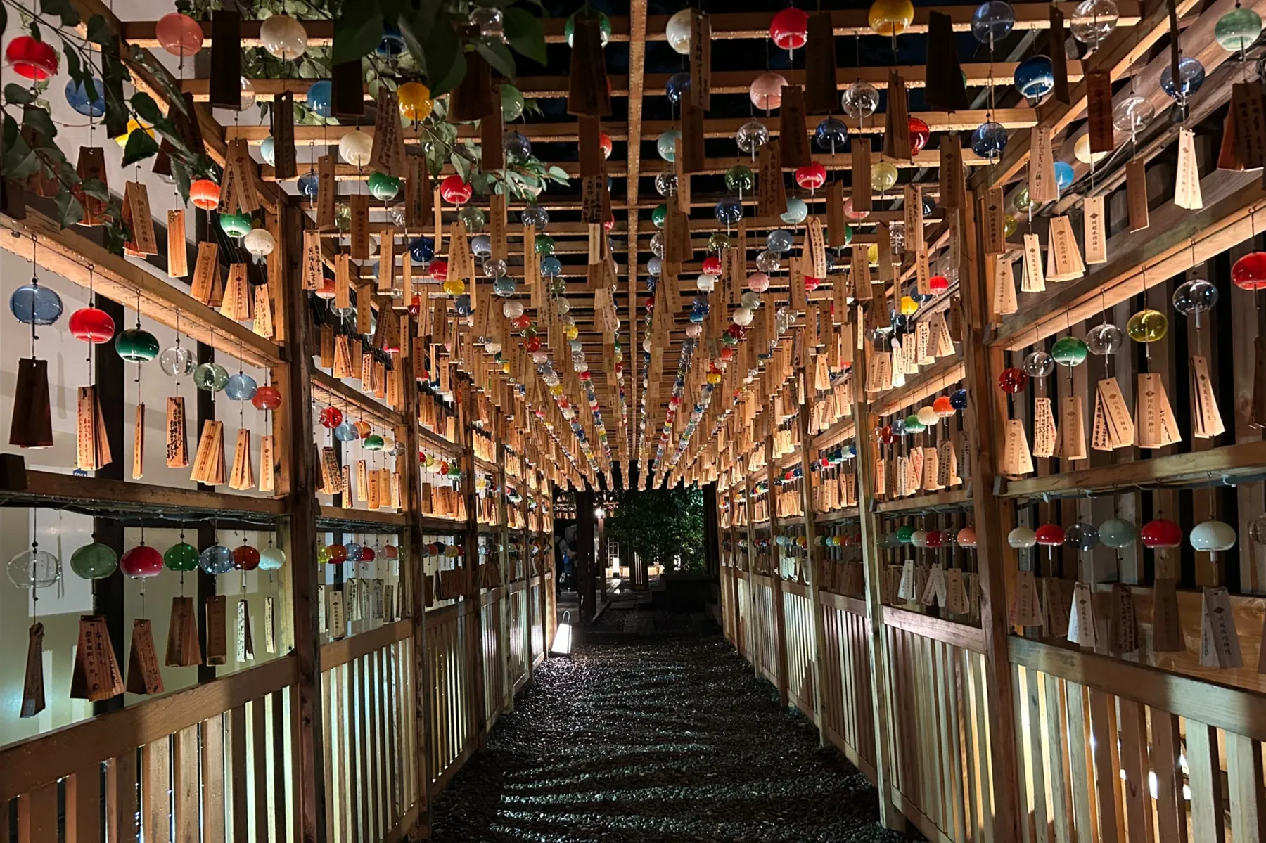 ＜川越氷川神社 縁むすび風鈴＞境内に飾られた風鈴(昼の様子)（2026年撮影：レッツエンジョイ東京編集部）