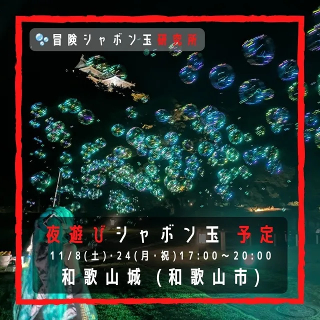 夜遊びシャボン玉　和歌山城