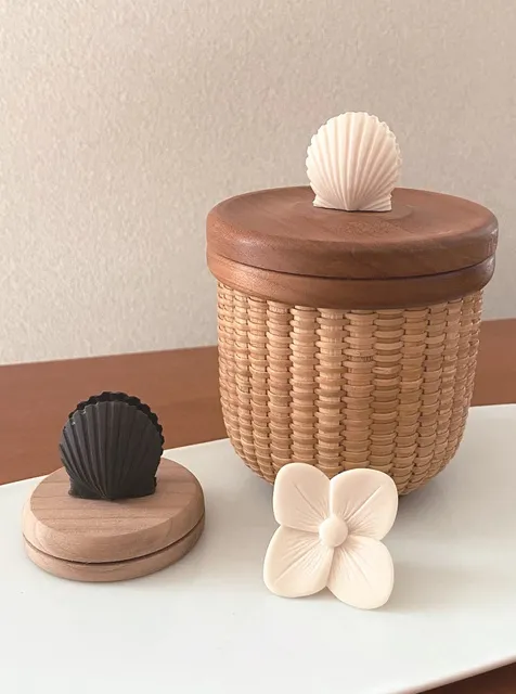 【5/5まで値下げ】ナンタケットバスケット 木製 シェル装飾 美品 アメリカの美しい伝統工芸品 ナンタケットバスケット（1月）