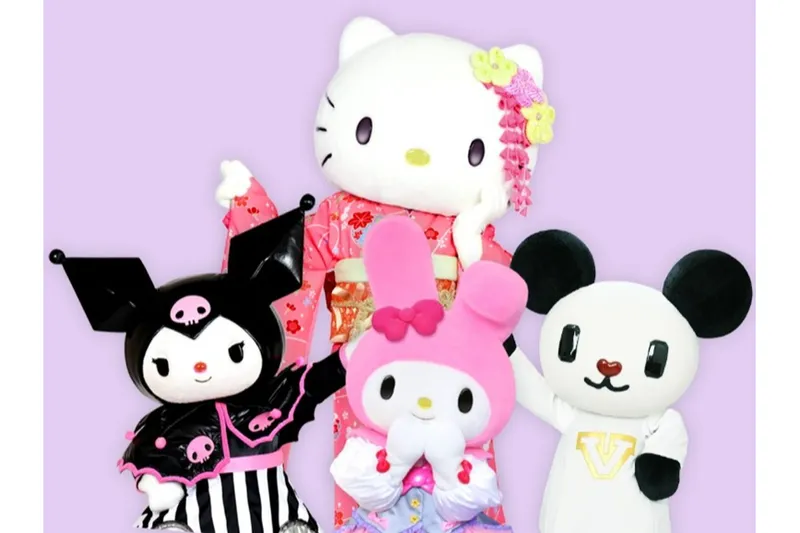 ハローキティ、マイメロディ、クロミ、ゴーちゃん。　© 2025 SANRIO CO., LTD. APPROVAL NO. P171007-1