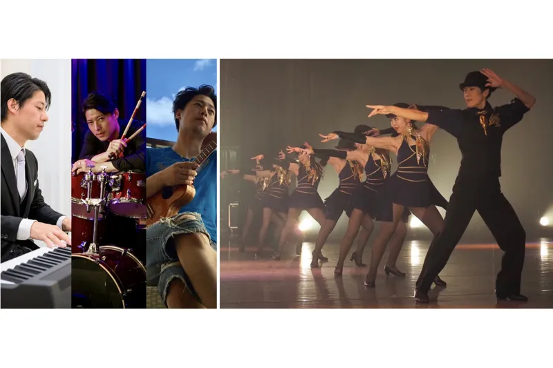 写真左：7月25日・8月23日出演 鈴木庸祐(Yousuke Suzuki)／写真右：8月15日・30日出演 DANCE SQUARE