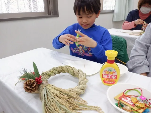 まゆ玉工作教室　しめ縄飾り