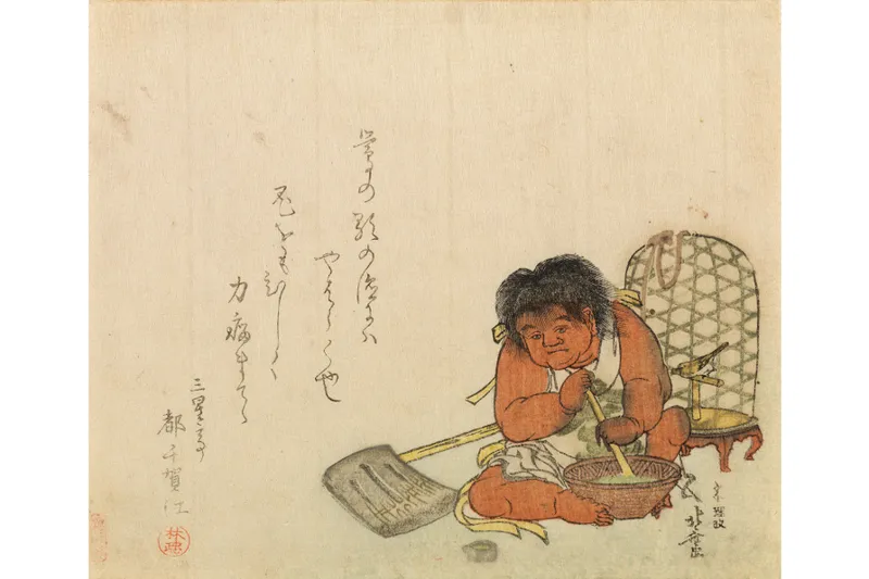 葛飾北斎「鴬と金太郎」　すみだ北斎美術館（前期）
