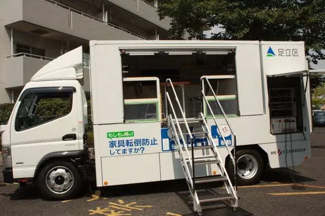 起震車で地震を体験しよう
