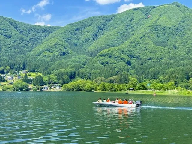 木崎湖湖水開き　地引き網と水上トレッキング_1