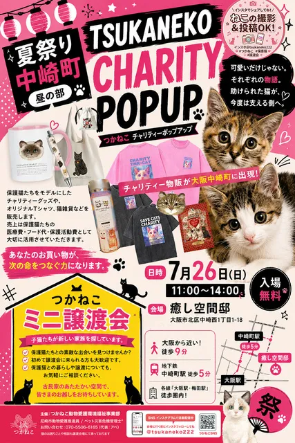 中崎町 夏祭り2026・つかねこ譲渡会in中崎町