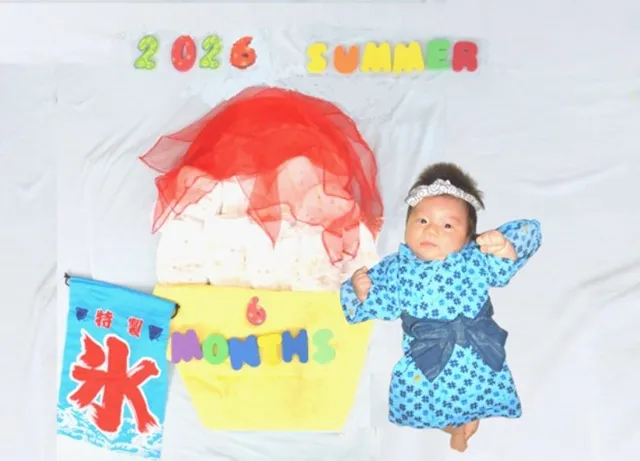 かき氷ベビーアート撮影も 季節の手形足形アートと親子時間