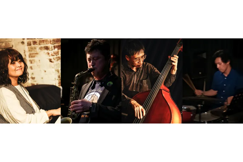 竹内亜里紗（Piano）／竹内郁人（Alto sax）／藤田耕平（bass）／安井鉄太郎（drums）