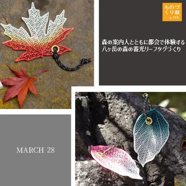 森の案内人とともに都会で体験する八ヶ岳の森の蓄光リーフタグづくり