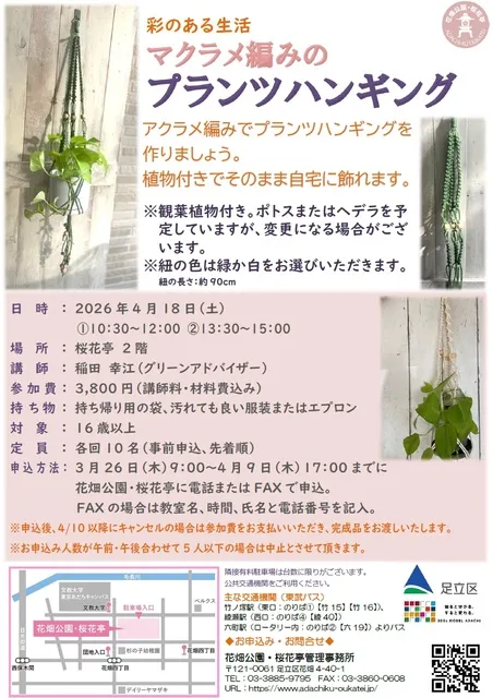 彩のある生活　マクラメ編みのプランツハンギング