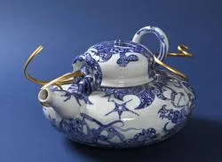 谷中耀子　染付　鉢　径22.3cm 高11.3cm個展作品 谷中耀子の世界へようこそ