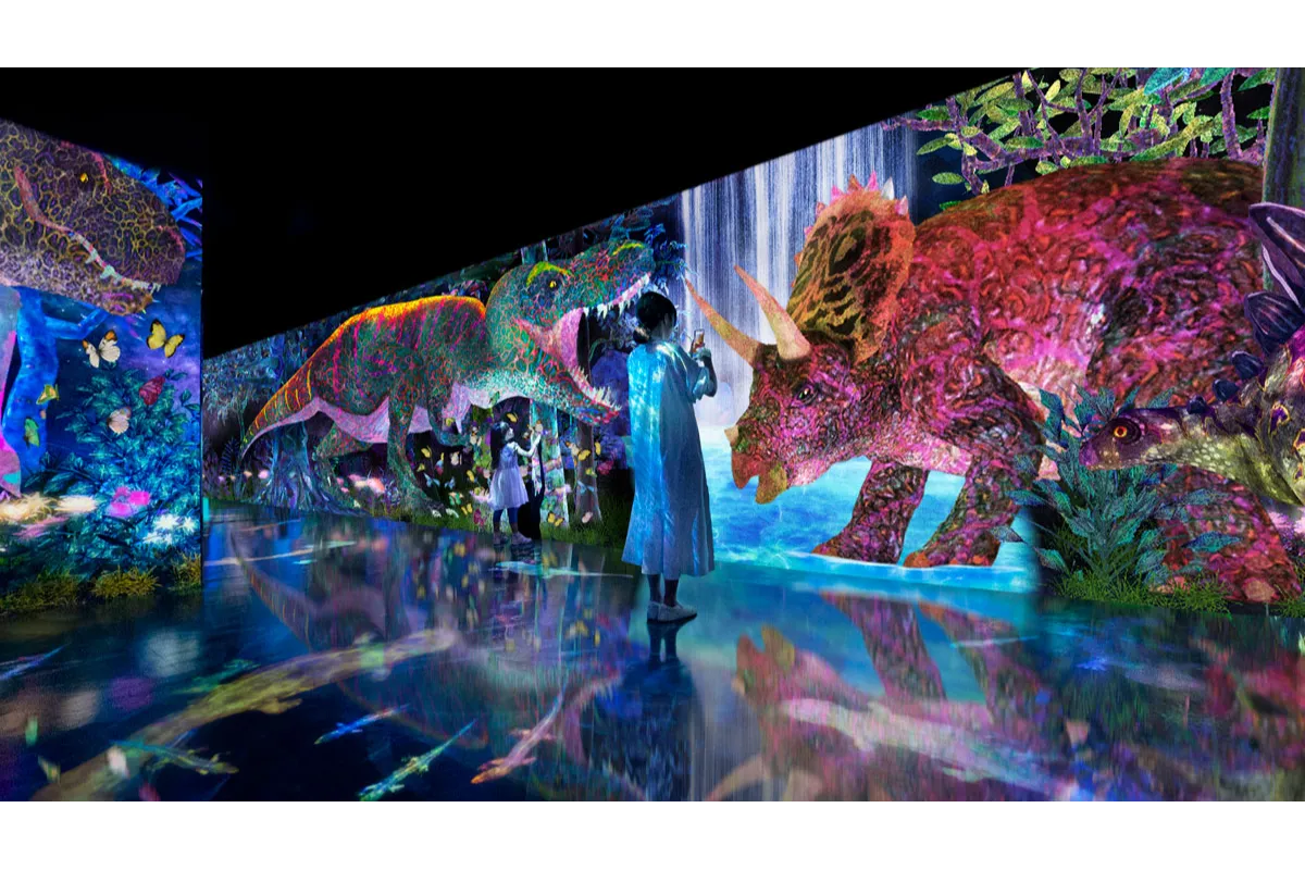 Galaxy ＆ チームラボ：捕まえて集める恐竜の森