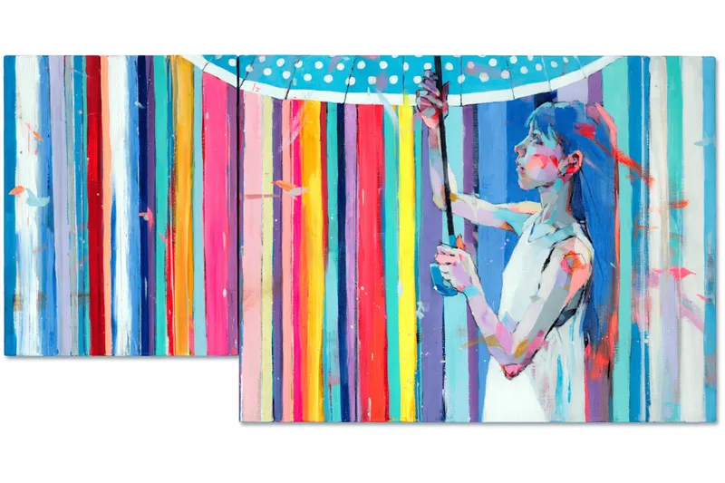「雨のちキセキ」 油彩　キャンバス　97×49.5cm