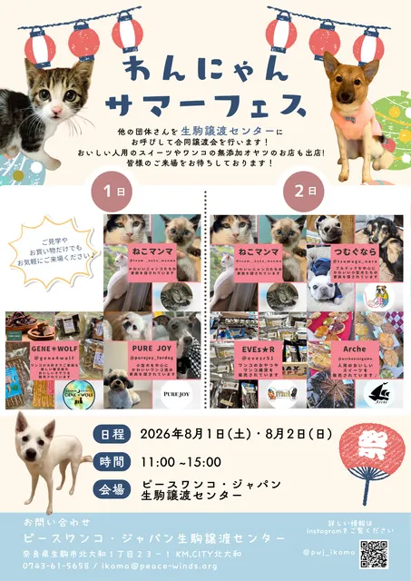 わんにゃんサマーフェス(生駒譲渡センター)