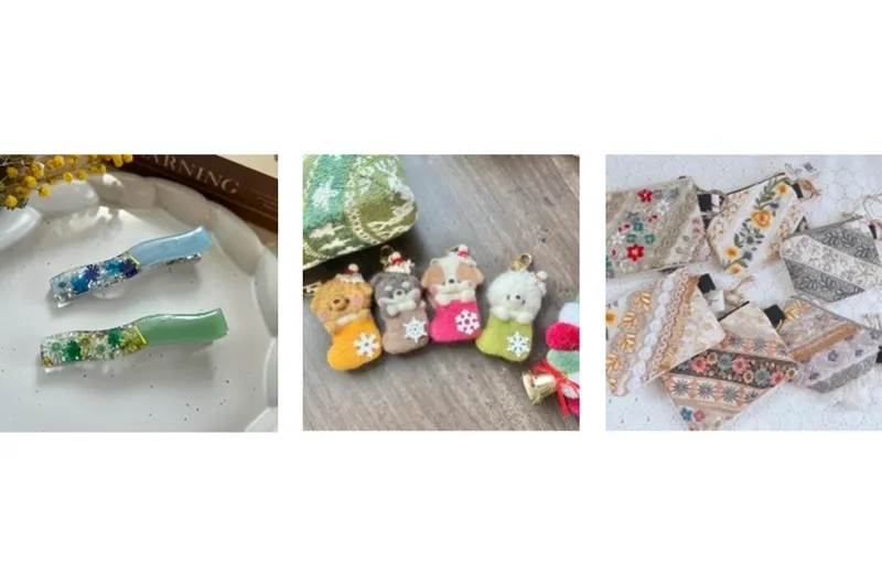 ＜作家一例＞左から、Infinity＿K、MOKO工房、newtiti