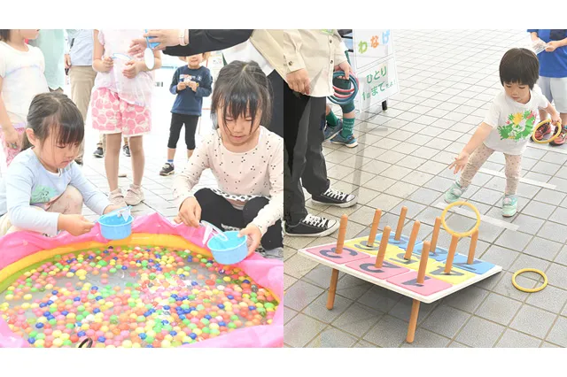 キッズコーナーではスーパーボールすくいや輪投げなどを遊べるコンテンツ盛りだくさん！