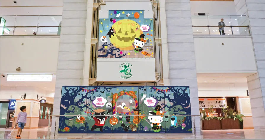 ゲートシティ大崎×ハローキティ ハロウィン装飾_1