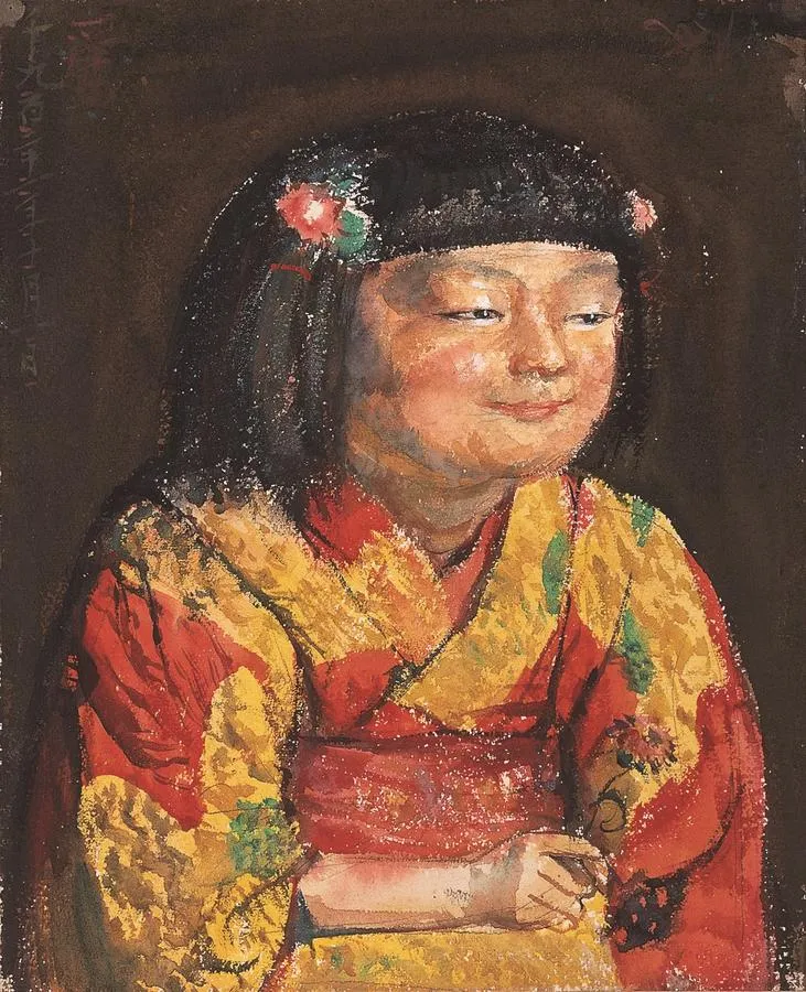 岸田劉生、【調脂弄粉】、新品高級額 退け 額装付、年代物・希少画集
