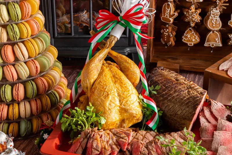 ローストチキン　クランベリーソース