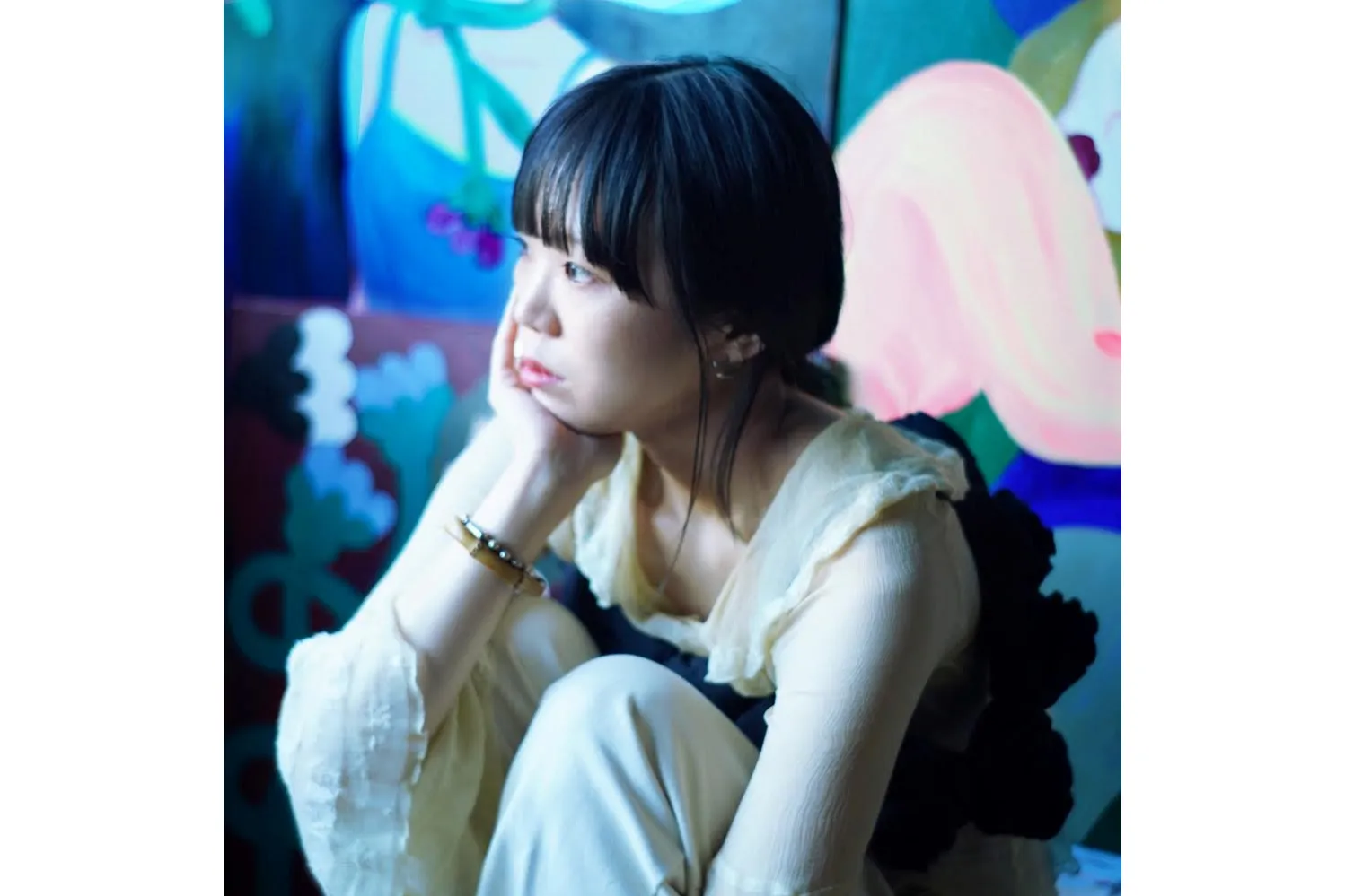 中村桃子 原画 25号 一点もの unique 展覧会】中村桃子の個展「Veil