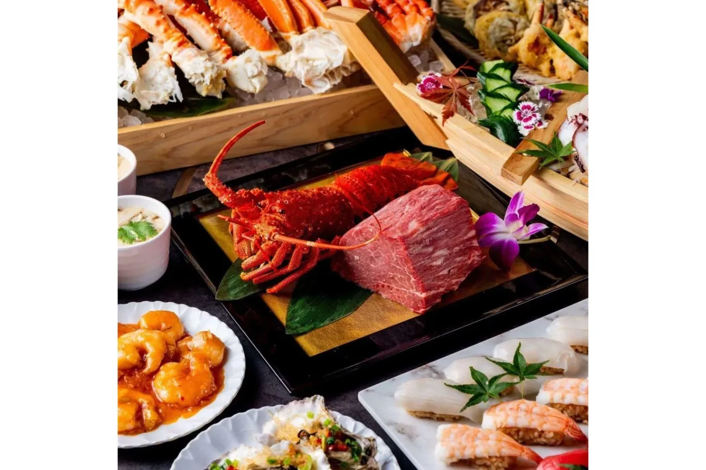 【Xmas2025】伊勢海老&黒毛和牛を贅沢に！焼肉&和洋中ブッフェ【海鮮ブッフェダイニング 銀座八芳 新宿店】_2