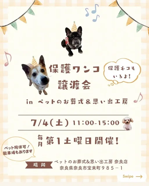保護ワンコ譲渡会inペットのお葬式＆思い出工房