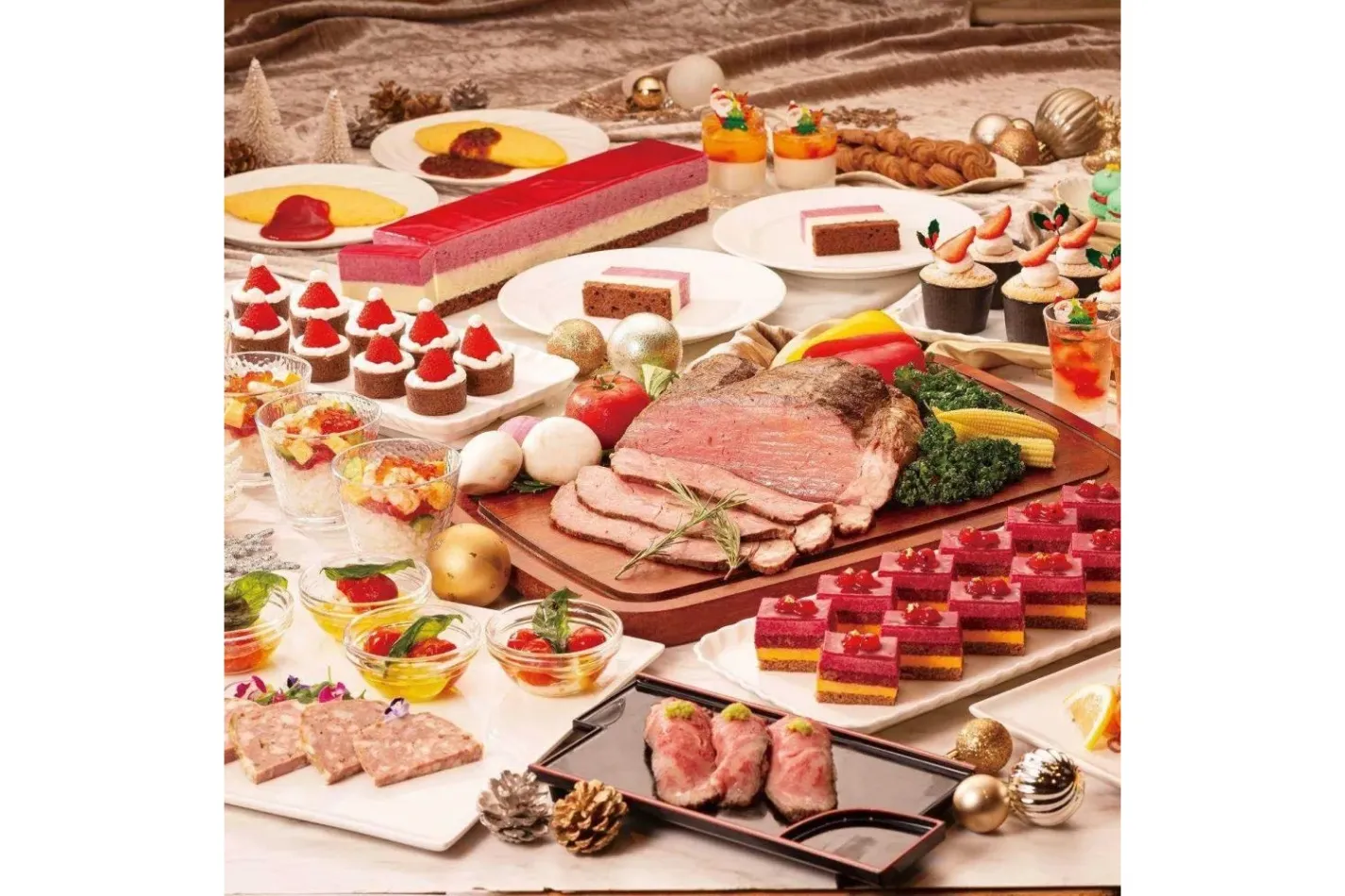 スイーツ＆ランチブッフェ】クリスマスモチーフのスイーツ【ホテル