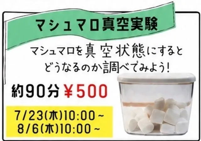 夏休み自由研究「マシュマロ真空実験」