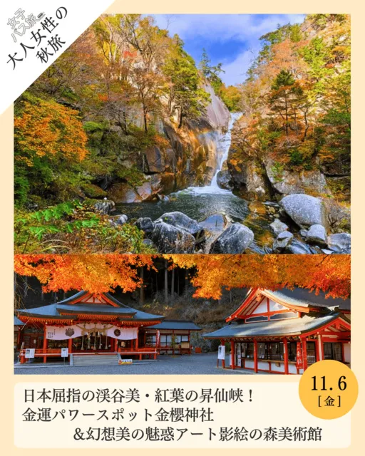 大人女性の秋旅 紅葉の昇仙峡！金運パワースポット金櫻神社＆幻想美の魅惑アート影絵の森美術館