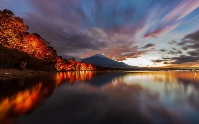 山中湖夕焼けの渚・紅葉まつり_1