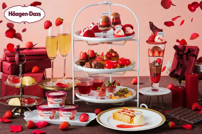 いちごとチョコレートのアフタヌーンティーwithハーゲンダッツ【大宮璃宮/リストランテ マンジャーレ 伊勢山】