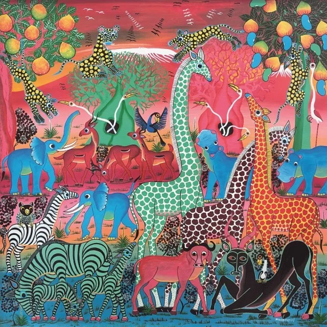 ティンガティンガ・アート 原画 ティンガティンガアート フレーム付き 原画20×20cm T-6 | INEE