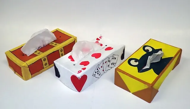 創作教室　革のティッシュボックスカバー_1