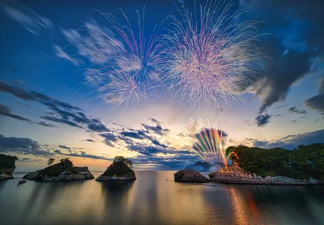 夕映えの花火_1