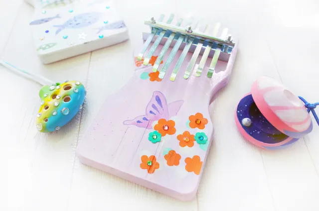 夏休み限定　木工クラフト　おえかき楽器「カリンバ／オカリナ／カスタネット」作り_1