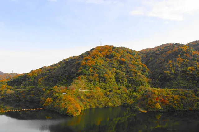 【紅葉・見ごろ】大長見ダム（紅葉湖）_1