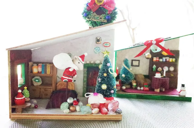 クリスマス限定 木工「クリスマスドールハウス」_1