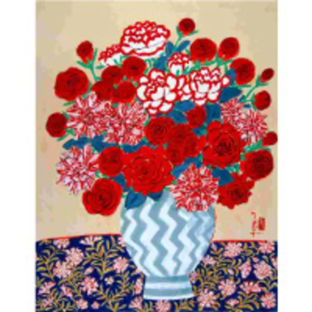 青木乃里子」水墨顔彩画・版画展